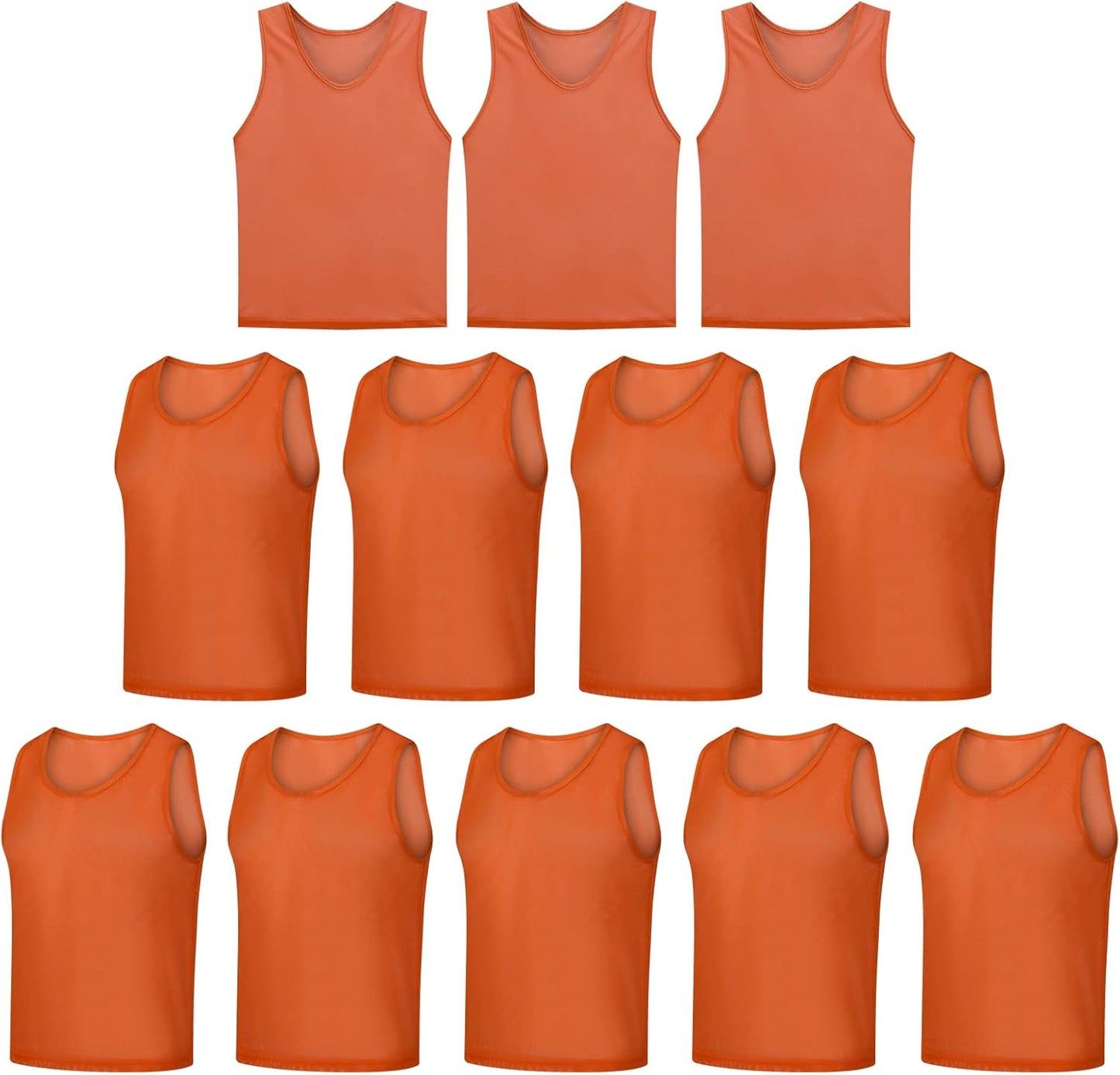 12 Pack Scrimmage Vest/Team Training Jerseys/Sports Pinnies/Practice Jerseys/Soccer Bibs with Carry Bag