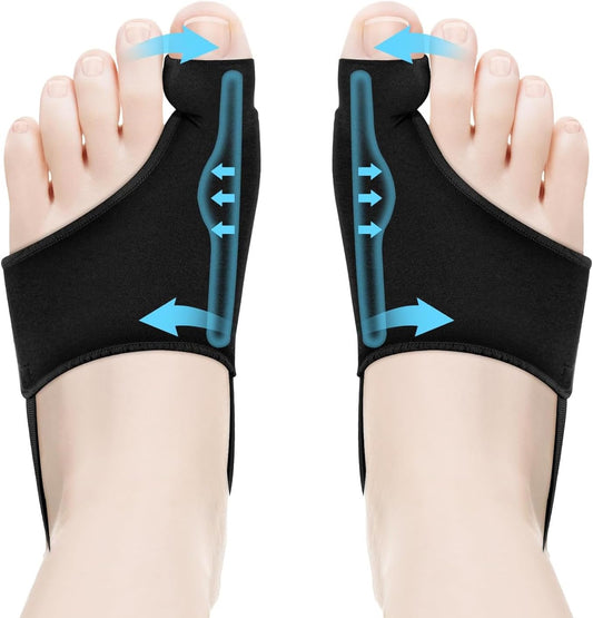 2Pcs Peak Bunion Corrector for Women Men Big Toe Straightener Silicone Toe Separators for Bunions Relief - Peak footwear bunion corrector Hallux Valgus Corrector with Adjustable Strap Bunion Pad Brace
