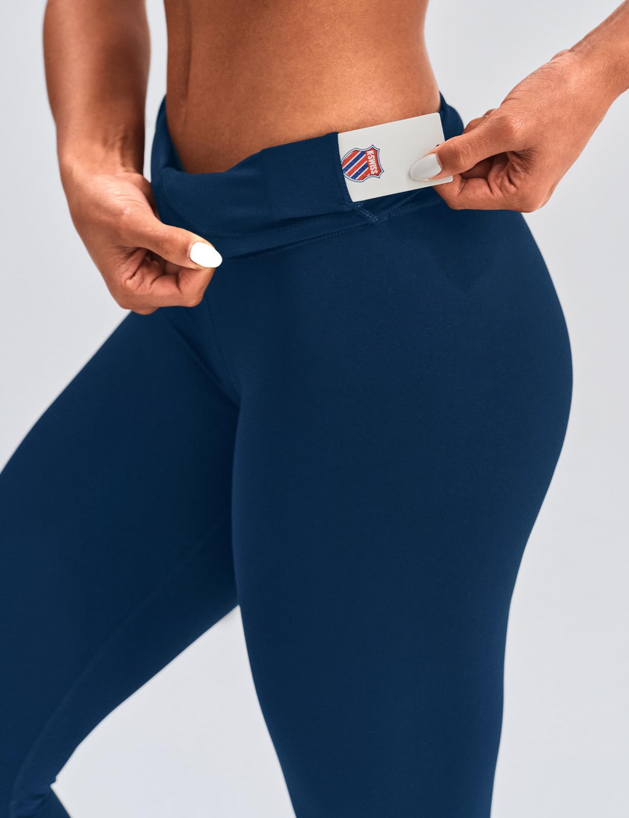 K-Swiss Women’s Court Leggings with Card Pocket Tennis Clothing, Dark Blue XL