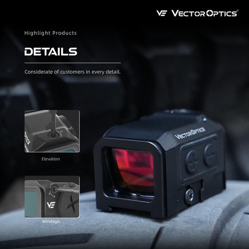 Vector Optics Frenzy Plus 1x18x22 3MOA Enclosed Red Dot Sight for Pistol, auto Shut-Down, 9 Levels Illumination and 2 NV Modes, Side-Mounted Battery, 7075 T6 Aluminum, IP67, VOD-R Footprint, SCRD-75