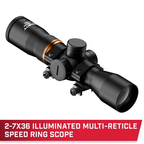 Barnett Raptor BCX Crossbow - Tactical Crossbow with Veil Tac Black Camo, Ultra Compact and Fast 425fps, Step Through Riser, Fold Down Palm Rest, Adjustable Butt Stock, Illuminated 2-7x36 Scope