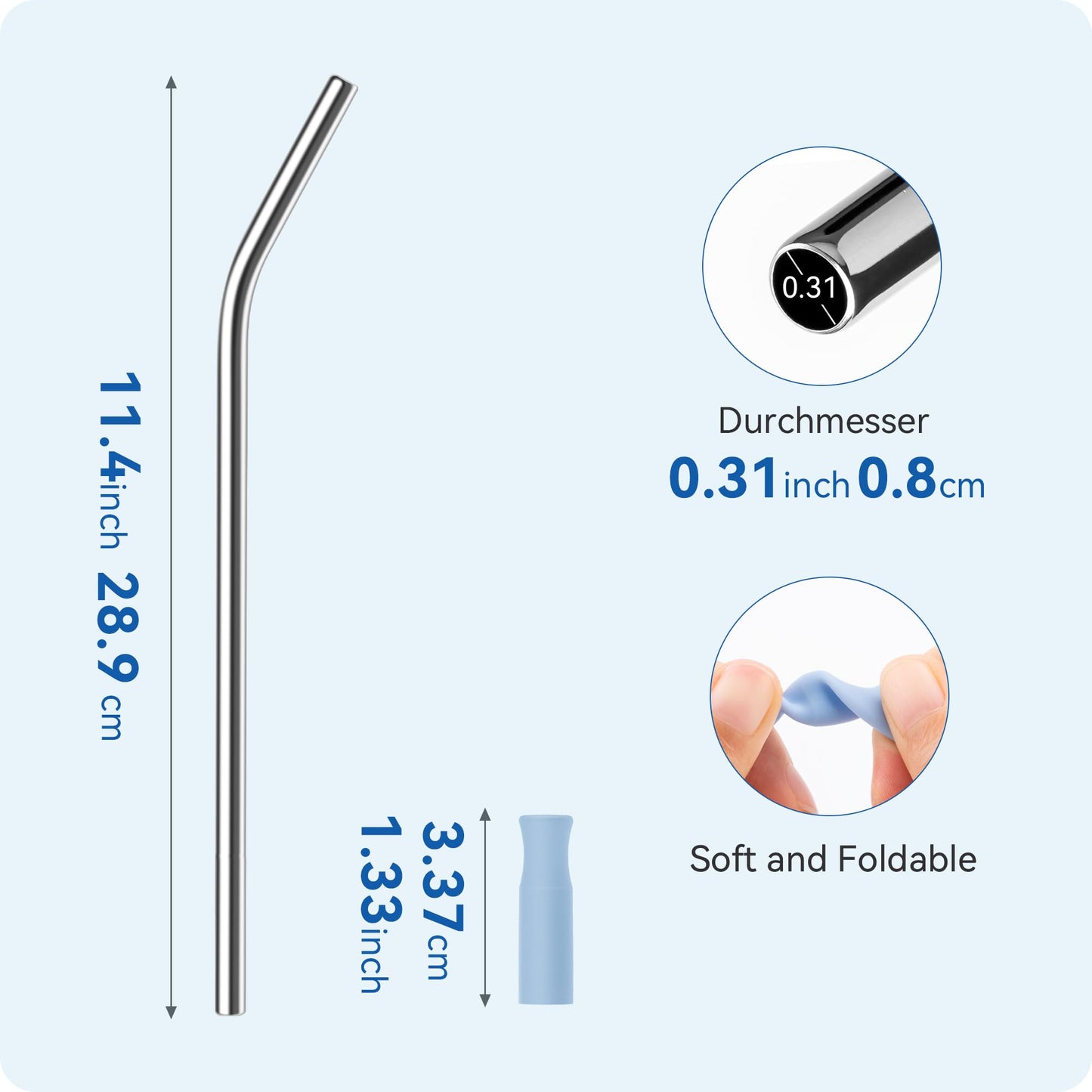 Prurex Bent Metal Straws for for Stanley 30oz, 3 Pcs Reusable Stainless Steel Straw with Silicone Tips, Drinking Straw for 30oz Tumbler, Fit for Coffee, BPA Free (Rose Quartz)