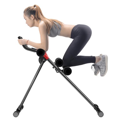 HEVIRGO Ab Workout Equipment for Women,Full Body Workout for Home Gym Strength Training Ab Machine Exercise Equipment Abdominal Trainer Foldable Waist Trainer for Stomach Workout Beginner Red Black