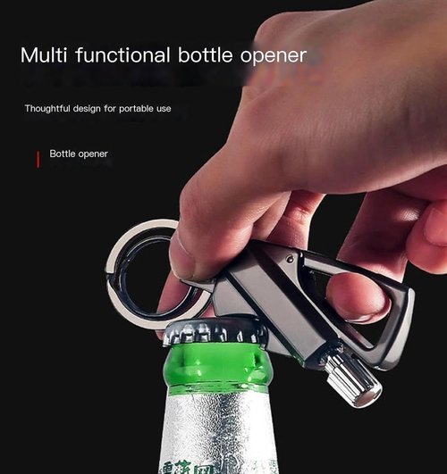 Permanent Match Infinity Lighter, Metal Forever Match Keychain Lighter, Flint Matchstick Fire Starter for Outdoor Camping (Black)