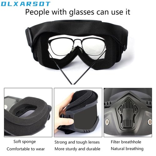 Tactical Airsoft Helmet and Mask,Detachable Full Face Mask Goggles with NVG Mount and Side Rail,Military Tactical Airsoft Gear