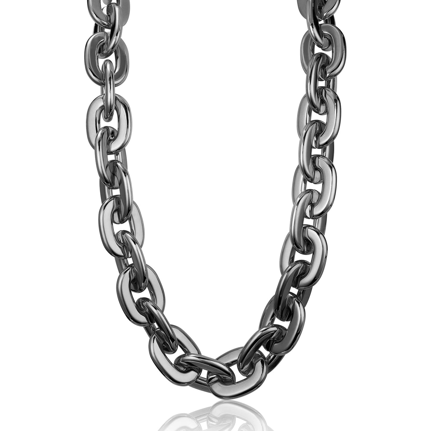 LCPQMZGH Jumbo Plastic Chain Necklace Hip Hop Rapper Gold Chain for Party Costume Accessory, 31.5Inch/35.4Inch/39.4Inch