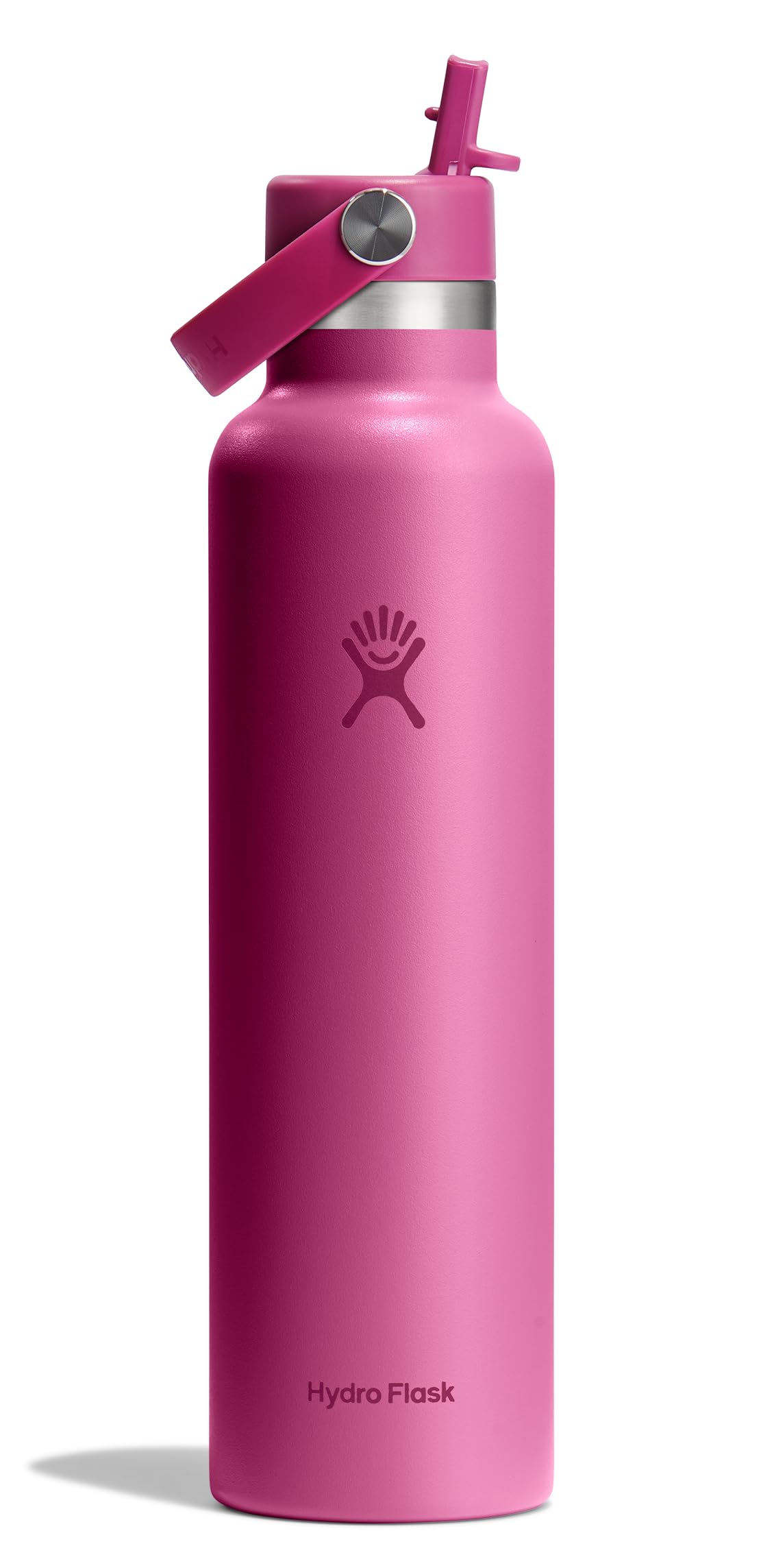 Hydro Flask Water Bottle - Insulated Stainless Steel - Straw Lid, Non Spill, Leakproof 24 Oz Reef Pink