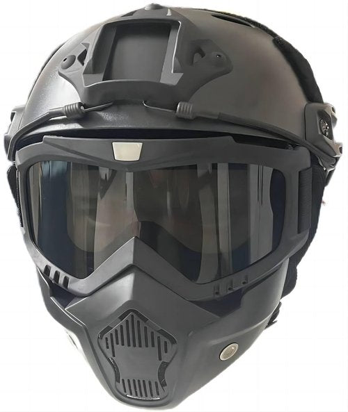 Airsoft Helmet and Mask Fast Base Jump Helmet PJ Style Airsoft Helmets Tactical Full face mask with Detachable and Adjustable Goggles