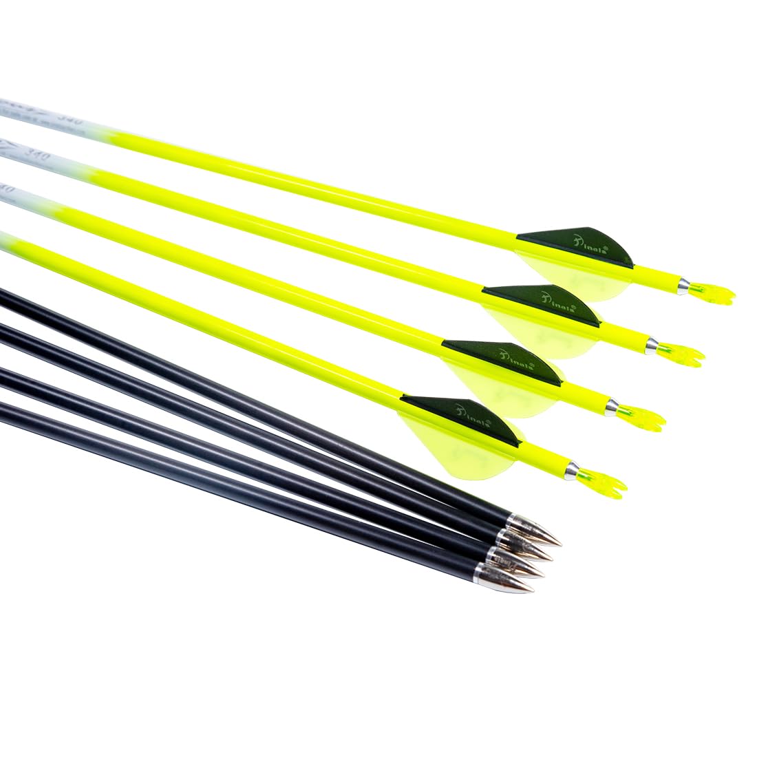 QunYing Archery Carbon Arrow 30 inch 300 340 350 Spine Hunting Arrows for Compound Recurve Bow 12PCS Spine 340