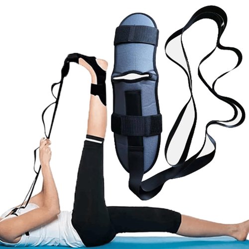 Izzila Stretching Strap with Loops and Detachable Foot, Yoga Straps for Stretching, Foot and Calf Stretcher (Gray)