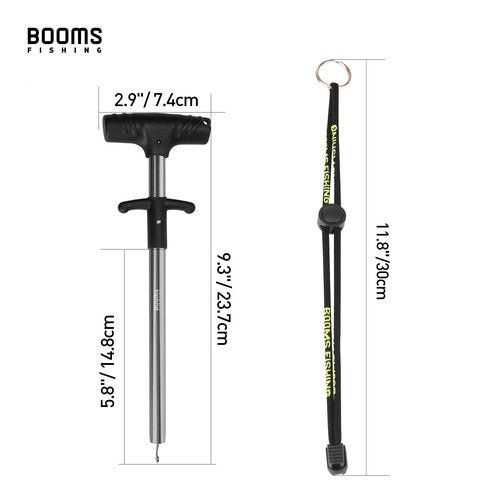 Booms Fishing R2 Hook Remover Aluminium Squeeze-Out Fish Hook Tools 10 Inches Silver