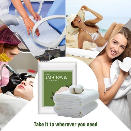 rngwaper Disposable Bath Towels Durable Large Portable Thicken Camping Towels Quick Dry, Absorbent,Ultra Soft for Travel Hotel Swimming Gym Sauna Spa Pet Sports Hiking Beach Spa 55''X27.5''(10pack)