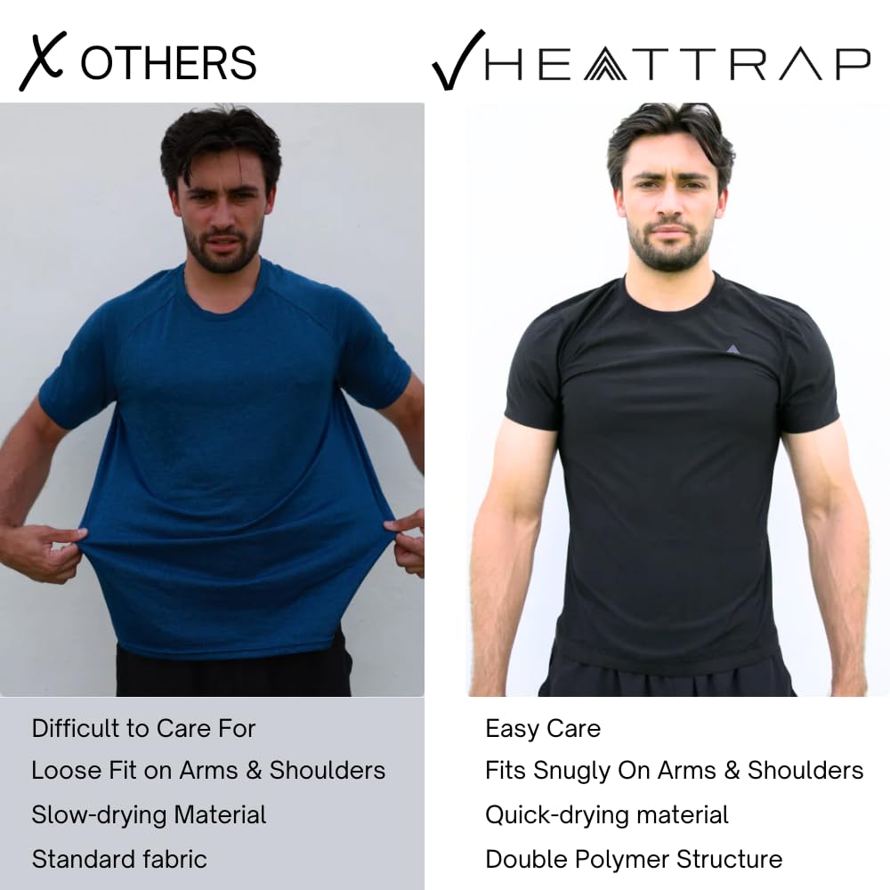 HEATTRAP Men’s Sauna Suit Shirt - Heat Trapping Sweat Compression Vest, Shapewear Top (Black, 2XL)