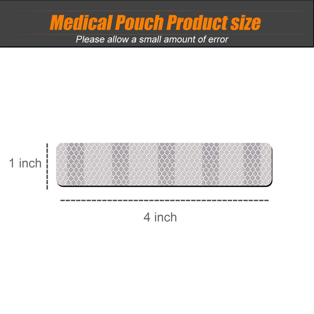 R.SASR 6 Pack Extra Reflective Patch Hook Fastener for Safety (White)