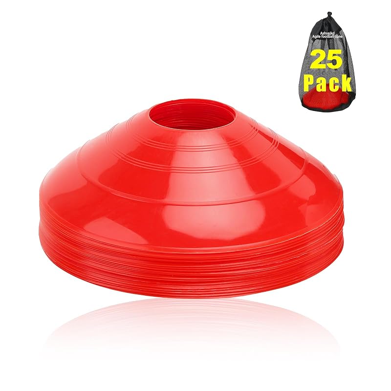 Agility Soccer Cones Set of 25/50/100 with Carry Bag – For Soccer, Basketball, Training, Indoor & Outdoor