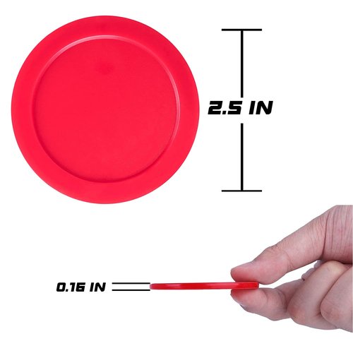 8-Pack, 2.5-Inch Air Hockey Pucks - Durable, Smooth and Colorful Pucks for Home and Kids Tables - Compatible with Standard Pushers and Goals - Best Air Hockey Accessories by INSCOOL