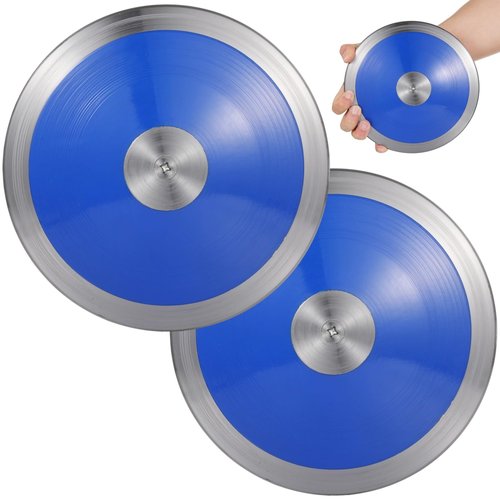 Tideme 2 PCS 1.6 Kg Sports Training Discus, Track and Field Discus for High School Boys Girls, Reliable Nylon-Iron Built, Easy-to-Grip Anti-Slip Polished Finish, Sports Practice Discus, Blue