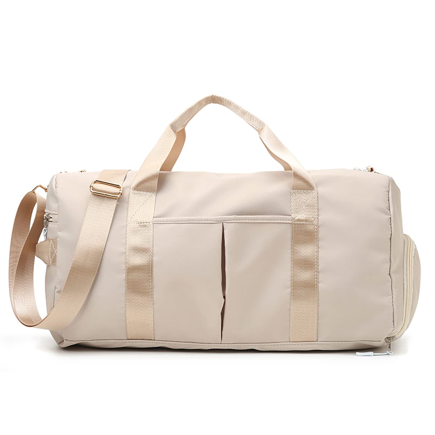 KARRESLY Sports Gym Bag for Women Travel Duffel Bag with Wet Pocket and Shoes Compartment for Training Swim Yoga(Beige)