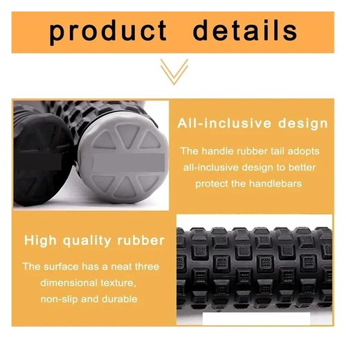 BYYINGSUS Motorcycle Grip Bike Grips 7/8" Rubber Bike Handle Grip Compatible with Handlebar Mx Pillow Top Throttle 22mm Bar(Black-Black)