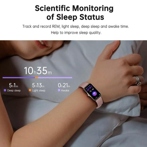 Health Fitness Tracker, Smart Watch with 24/7 Heart Rate and Blood Oxygen Monitor, Sleep Tracker with IP68 Waterproof, Activity Tracker Pedometer Step Counter for Women Men (Pink)