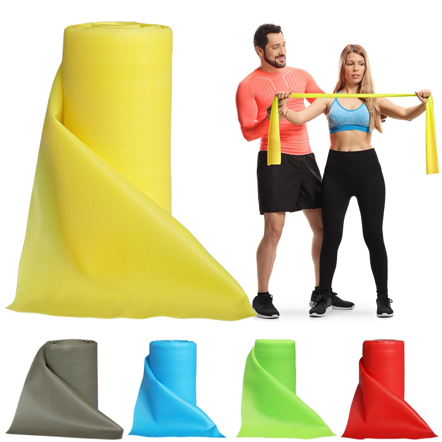 Latex-Free Resistance Band Bulk Roll for Physical Therapy and Exercise
