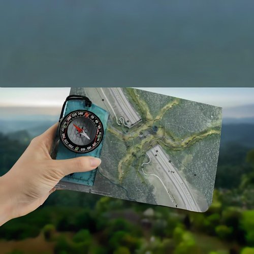 Compass Outdoor Navigation - Hiking Camping Backpack Compass,（Blue）