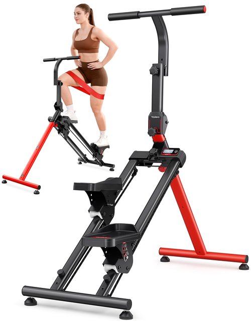 YOLEO Steppers for Exercise at Home, Adjustable Stair Stepper with 3 Workout Modes,Folding Cardio Stair Master with Adjustable Handlebar&Oversized Pedal,90% Pre-Assembled Stair Climber with Caster Mat