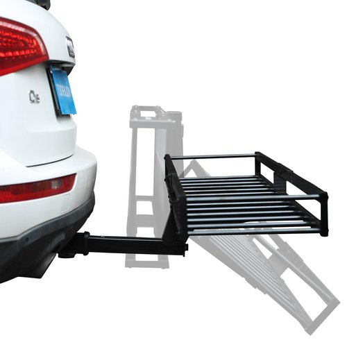 TOOENJOY 59 x 16 x 5 Inch Folding Hitch Cargo Carrier Basket, 200 LBS Capacity, Fits 2" Hitch Receiver for SUV Pickup Truck