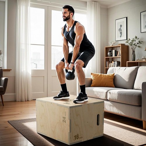Rendpas 3-in-1 Wooden Plyo Box, Plyometric Jump Box with 18mm Thick Board and No-Slip Surface, 450lbs Weight Capacity Box Jumps for Home Gym Training (20"×24"×30"(56LB))