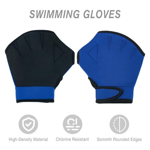 NEAGLORY 6 Pieces Aquatic Exercise Set Water Aerobics Set Pool Fitness Equipment Foam Water Dumbbell, Swim Aquatic Cuffs, Swimming Gloves for Exercise, Blue