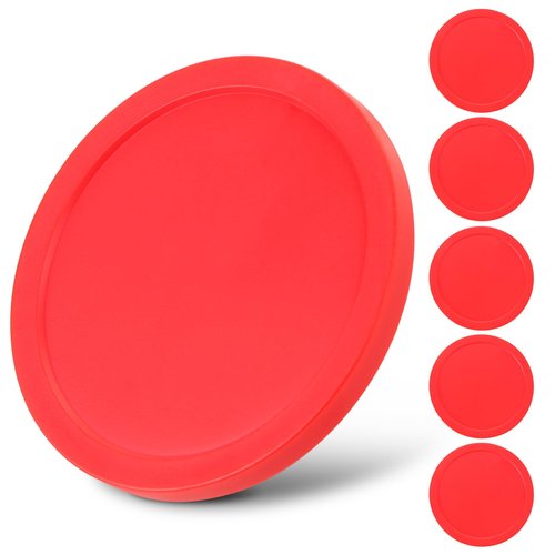 6 Pack 3 1/4 Inches Air Hockey Pucks Full Size Heavy Replacement Pucks for Air Hockey Tables (Red 82mm)