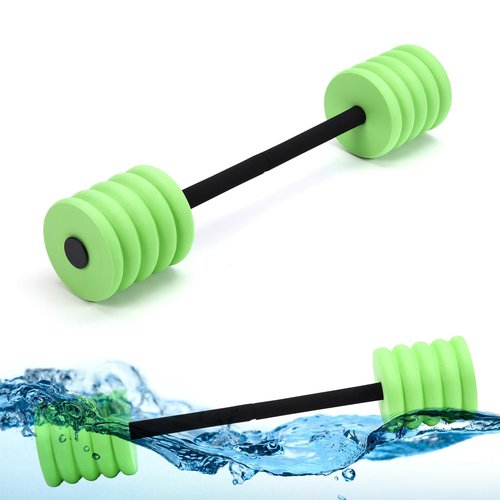 Soulchen Long Aquatic Exercise Dumbbells Foam Water Weights Dumbbell Aquatic Pool Barbells with High Density EVA Foam for Swim Water Aerobics Workouts Loss(Green,29.13 Inch)