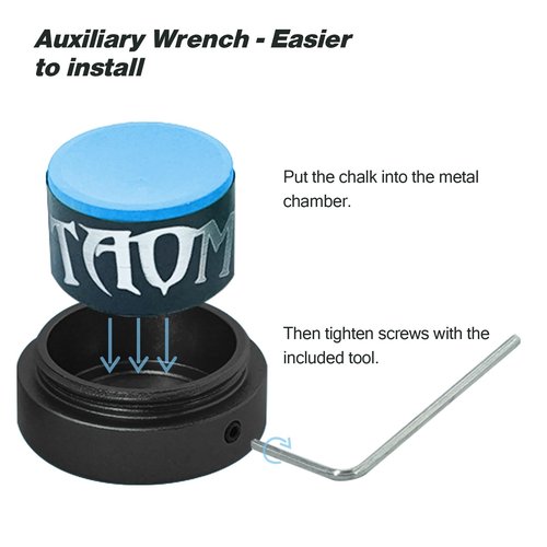 TAOM Pool Chalk Holder with Fixed Belt Clip, Portable Magnetic Clip Pocket Chalker, Mini Chalk Holder Pool Billiards, Pool Cue Chalk Case Container Box for Billiard
