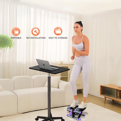 YYJO Steppers for Exercise at Home, Mini Stepper with Resistance Bands Quiet Portable Stair Stepper for Buttocks Lifting and Body Shaping
