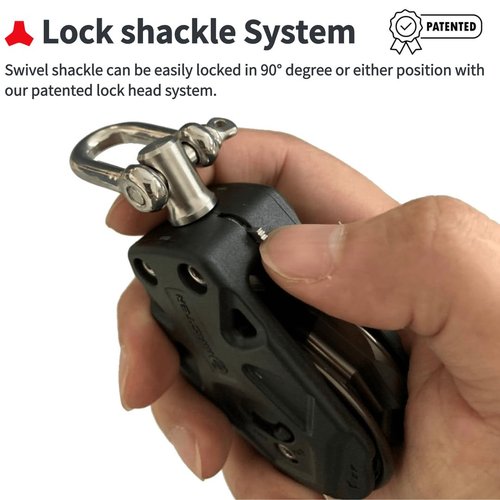 TERSMA 55mm Single/Ratchet/Swivel Shackle Block