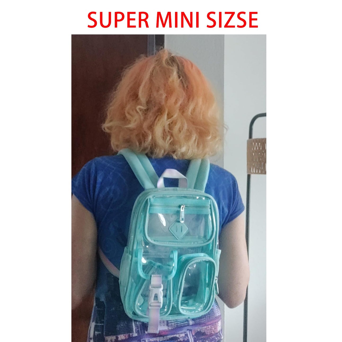 PIG PIG GIRL Mini Clear Backpack for Stadium Events, Small Clear Bag for Child for Festival Concert,Pink(Not Fits School)