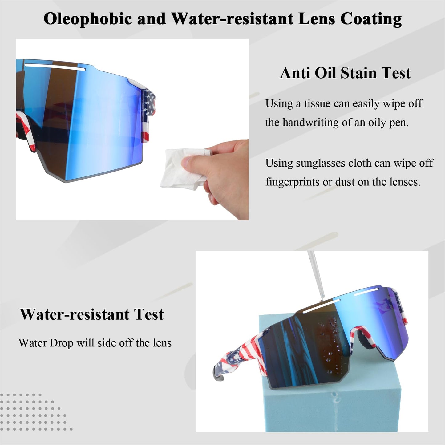 Ukoly Cycling Sunglasses with Interchangeable Nose Pad Youth Men Women, Sports Sunglasses, Fishing Baseball glasses