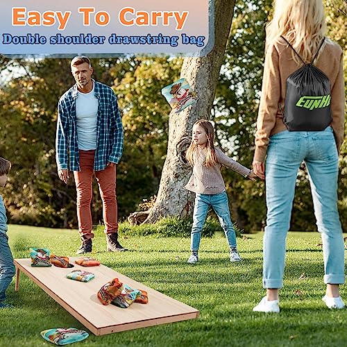 EunHo Cornhole Bags Set of 8 - Dual Sided Slick and Stick, Cow/Eagle Variation