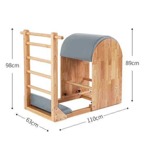 KLUFO Pilates Ladder Barrels -Pilates Wooden Ladder Barrel Home Large Equipment Yoga Training core Spine Corrector Professional 43in×25in×39in/35in
