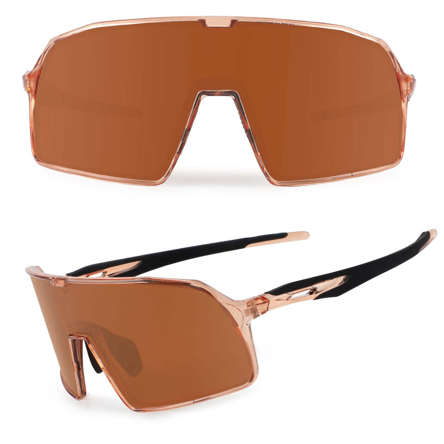 Ukoly Baseball/Running Sunglasses Cycling Glasses For Men Women,Sport Sunglasses HD Lens UV400 Protection TR90 Frame 650 (HD Polarized Brown)