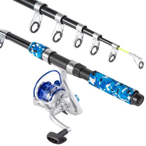 Tripquips Fishing Pole Combo, 6.9ft Telescopic Rods Set, Collapsible Fishing Rods 2PCS Spinning Reel Set with Carrier Bag Freshwater Fishing Rod and Reel Combos Kits