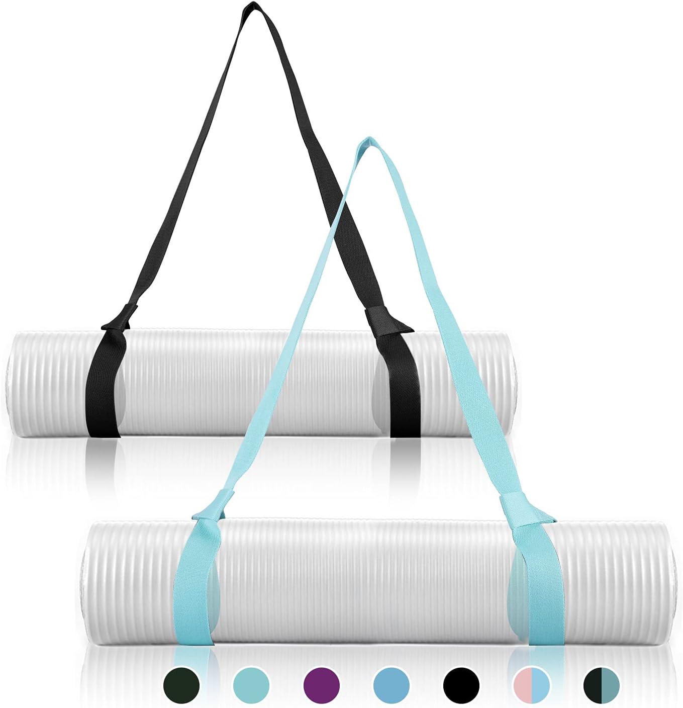 2 Packs Yoga Mat Strap for Carrying, Yoga Mat Carrier, Adjustable Yoga Mat Sling for Yoga Mat Exercise Mat
