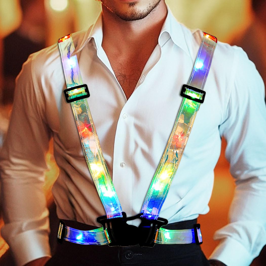 REETAN Light Up LED Vest Running Safety Costume Vests for Men and Women