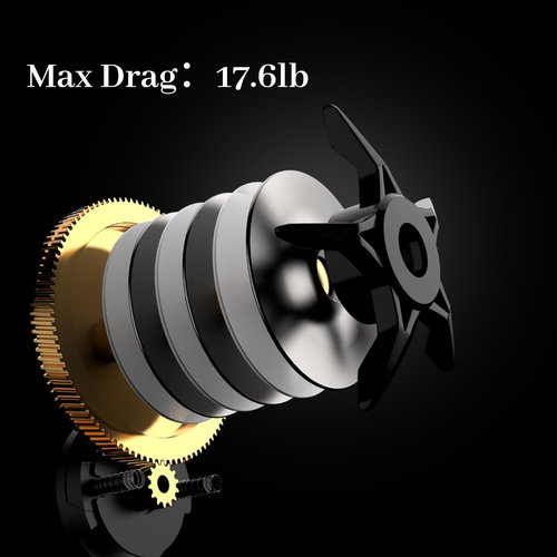 Lacusmall Baitcaster Reels, Fishing Reels with 7.2:1 Gear Ratio, Baitcasting Reel with Magnet Braking System, Bait Casters Reel,Smooth 17.6 LB Max Drag(Right Hand)