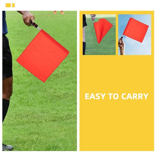 BESPORTBLE Hand Signal Flags for Referees: 4 Pcs Stainless Steel Referee Flags for Soccere Football Volleyball and Sports Field