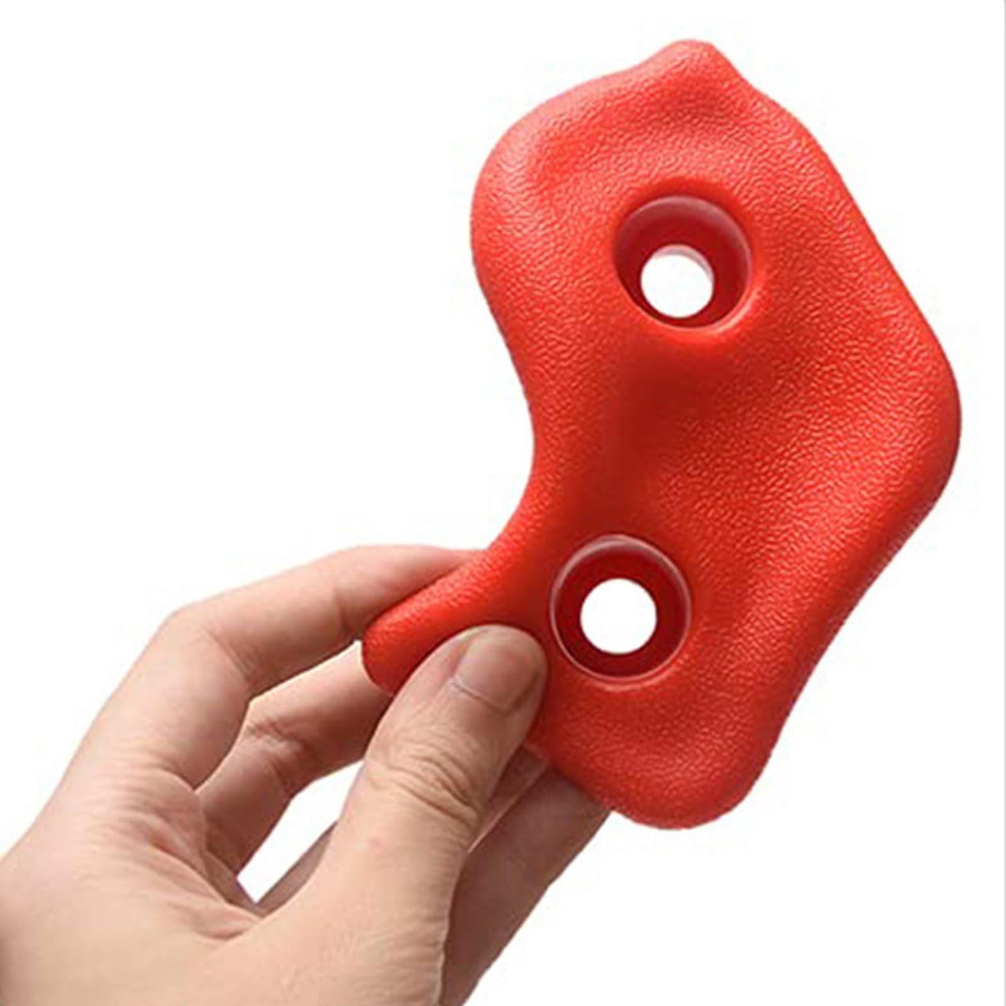 10PCS Rock Climbing Holds PE Ergonomic Comfortable Hand Feeling Climbing Rock Wall Grips for Indoor Outdoor Warrior Obstacle Course Training Playground Mounting Hardware (Red)