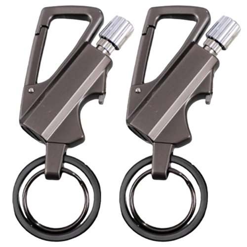 FALLCHILL Permanent Match Infinity Lighter, Keychain Lighter Match Strike, Reusable Waterproof Windproof, Multitool Bottle Opener Included, Camping Tool (Sliver+Black)