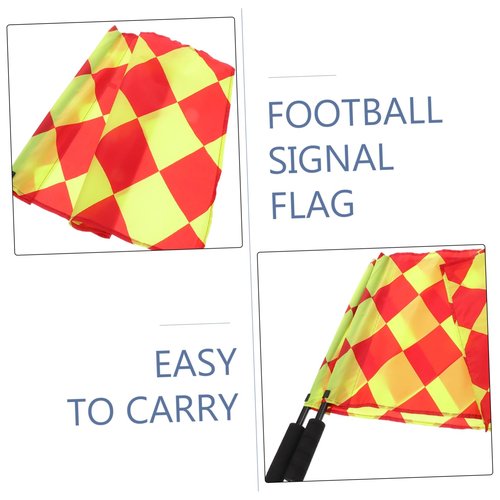 BESPORTBLE 2Pcs Soccer Referee Flags Durable Signal Hand Flags for Accurate Match Officiating Portable Design for Easy Carrying for Football Umpires and Linesmen