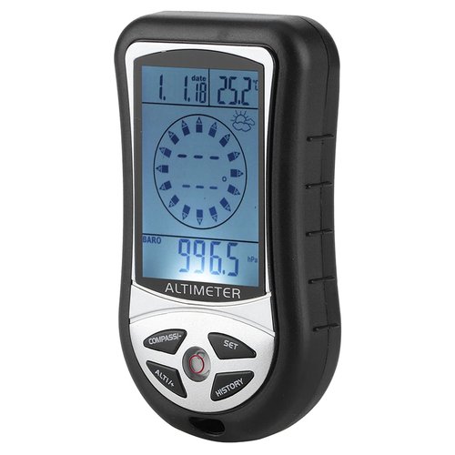 Barometer Altimeter, Portable Compass Multifunctional Electronic Weather E Ic Boussole Electronique Altitude Altimeters for Forecast Hand Hold Hiking Camping Outdoor Lover