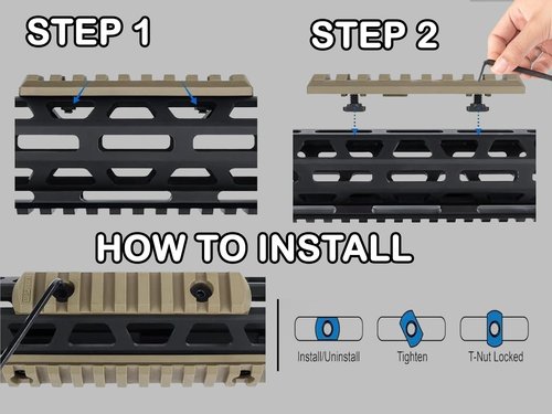 5 Slot M-LOK Rail Section Set of 2 Pieces for Mlok Rail